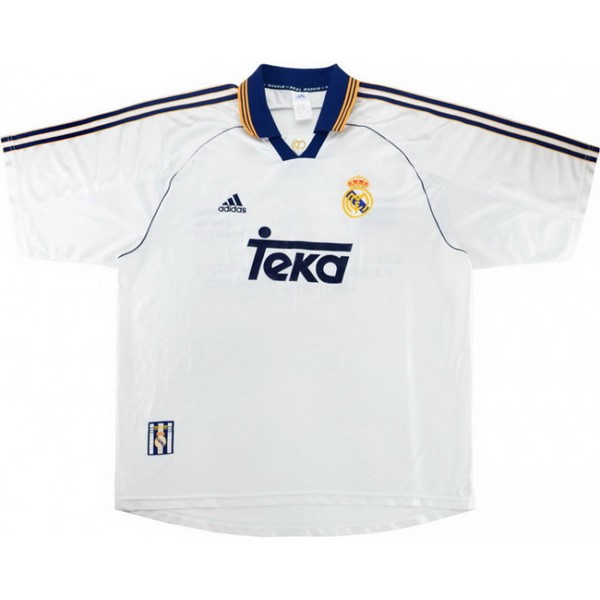 Tailandia Camiseta Real Madrid Primera equipo Retro 1999 2000 Blanco